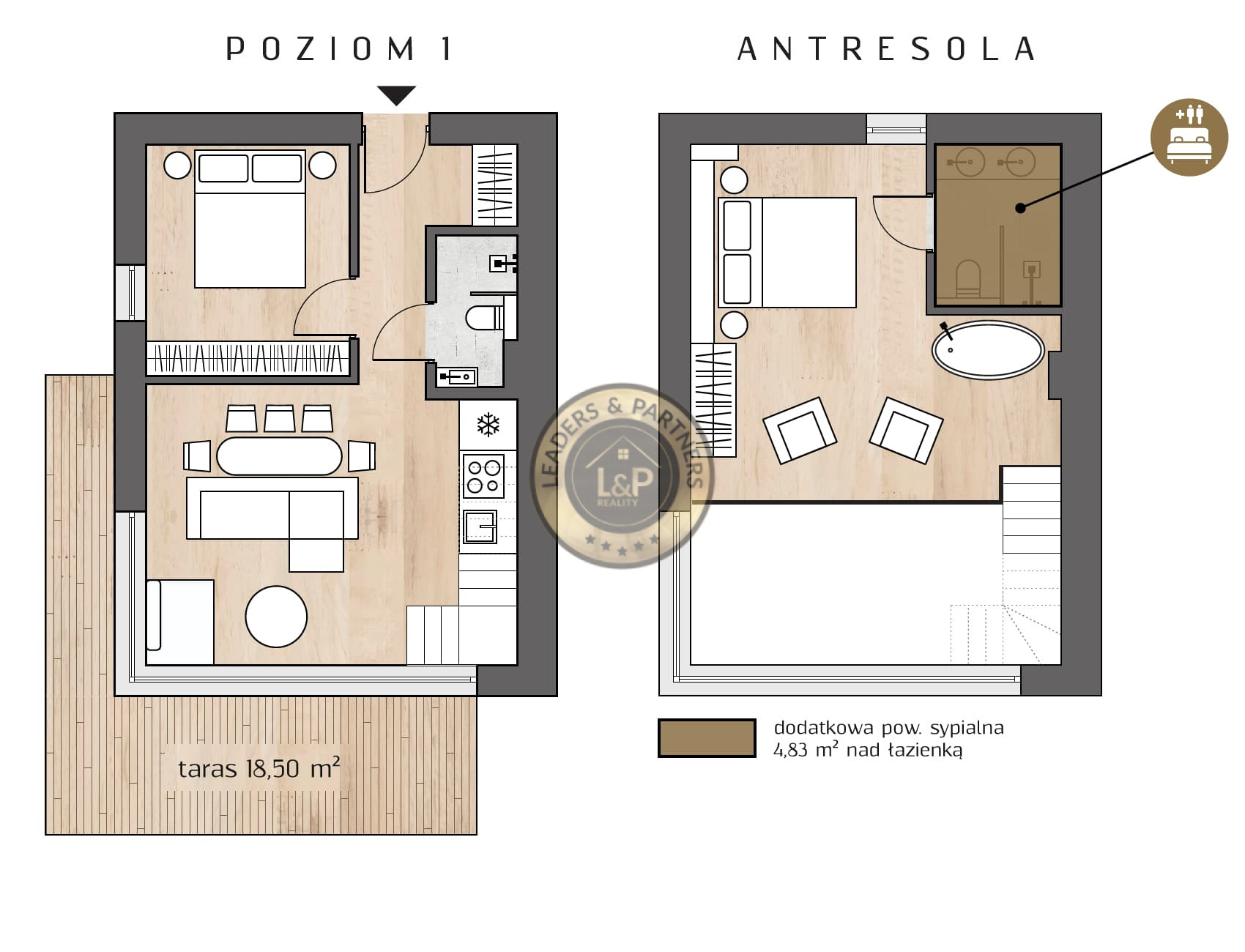 Treesna Lake Villa & Spa - vzorový 3 izbový apartmán 67,77 m² - 1