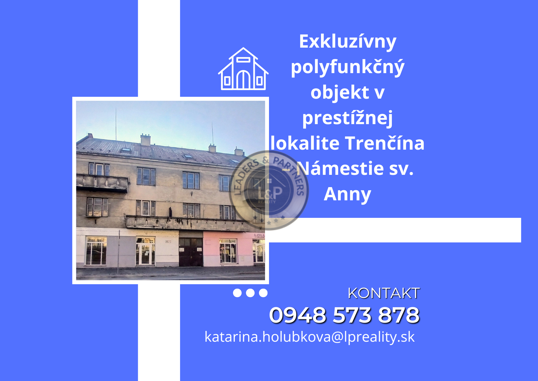 Exkluzívny polyfunkčný objekt v prestížnej lokalite Trenčína – Námestie sv. Anny Znížená cena! - 1